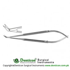 Micro Vascular Scissors Round Handle - Extra Delicate Blades - Angled 45° Stainless Steel, 16.5 cm - 6 1/2"